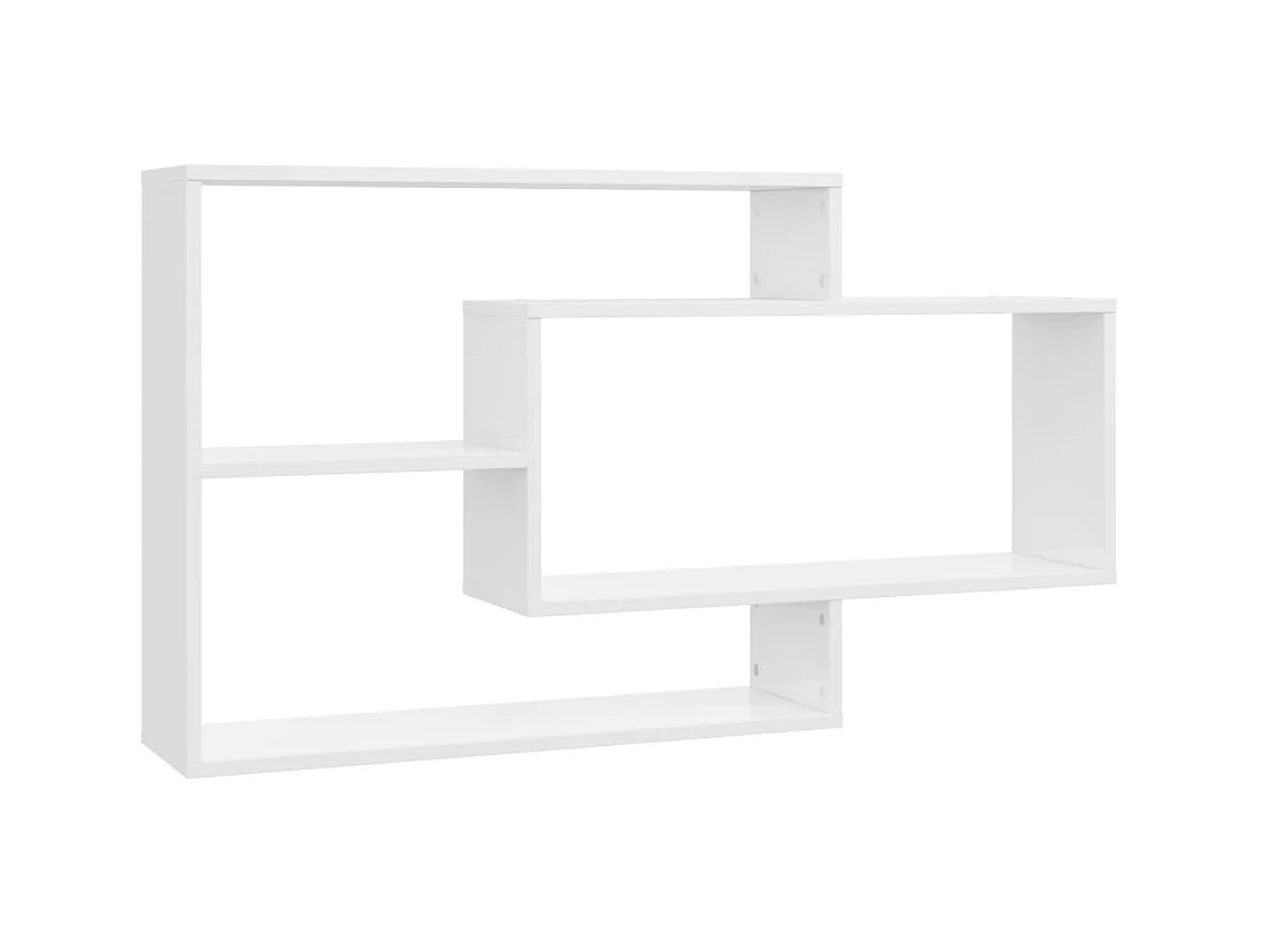 Mensole da parete bianco lucido 104x20x58,5 cm in legno composito