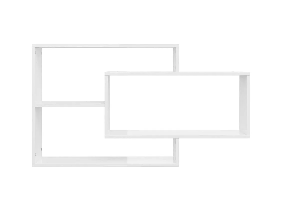 Mensole da parete bianco lucido 104x20x58,5 cm in legno composito