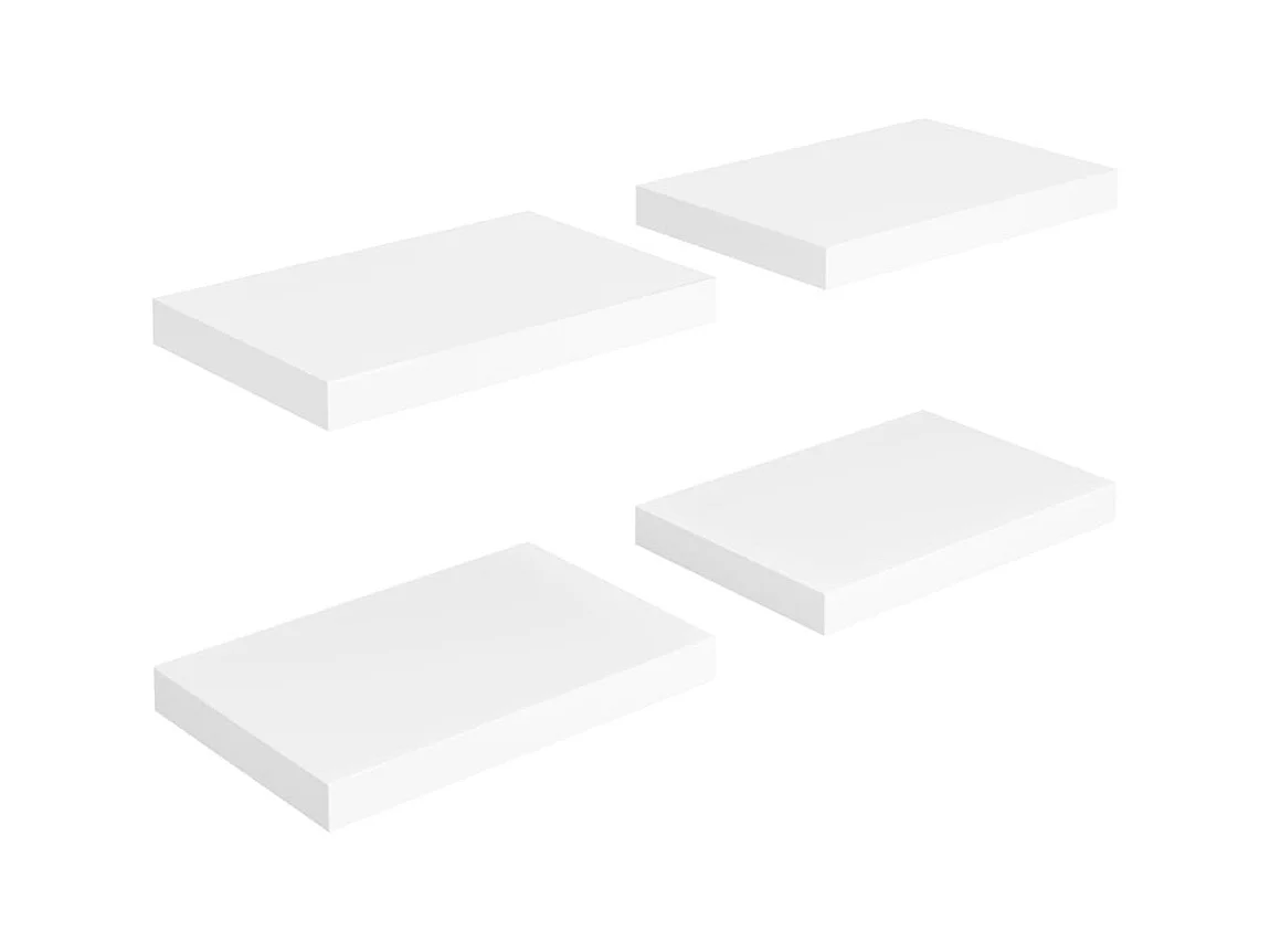 Mensole da parete sospese 4 pezzi bianche 40x23x3,8 cm MDF