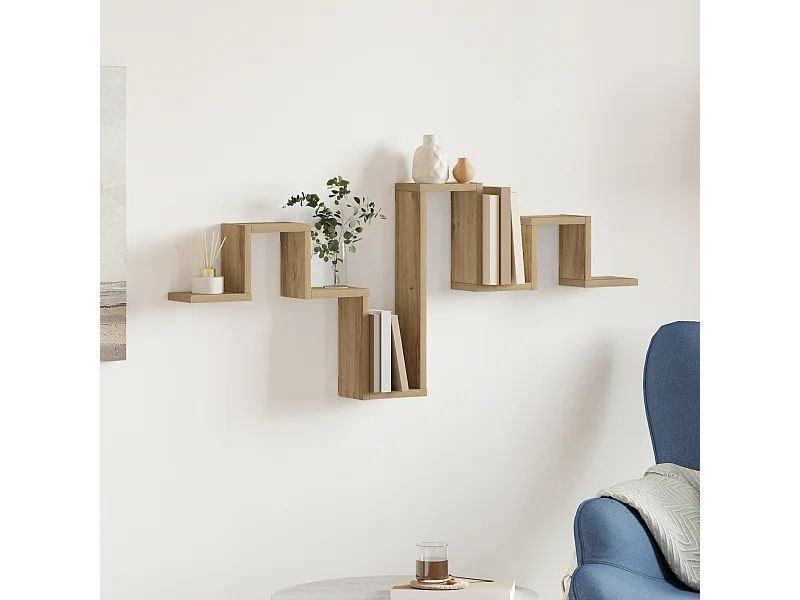 Étagère murale en chêne artisan de 104,5x10x43 cm en bois d'ingénierie