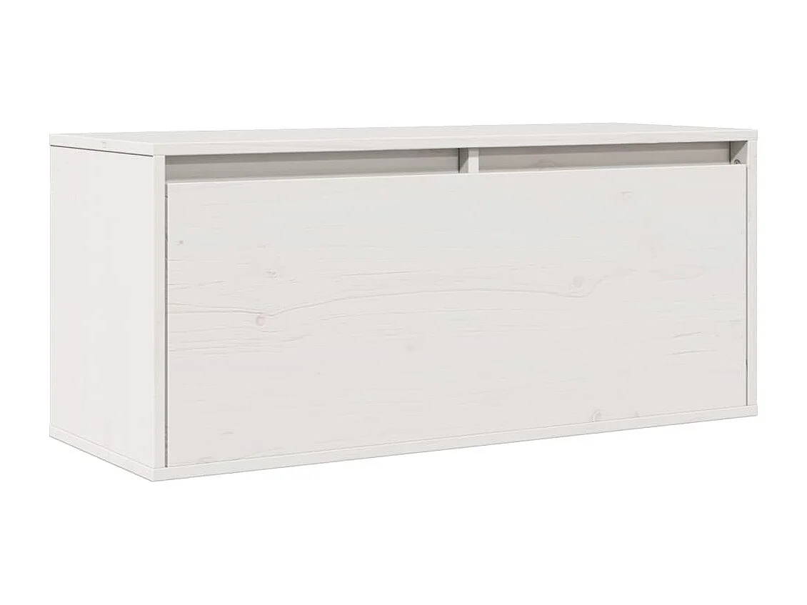Wandschrank Weiß 80x30x35 cm Massivholz Kiefer