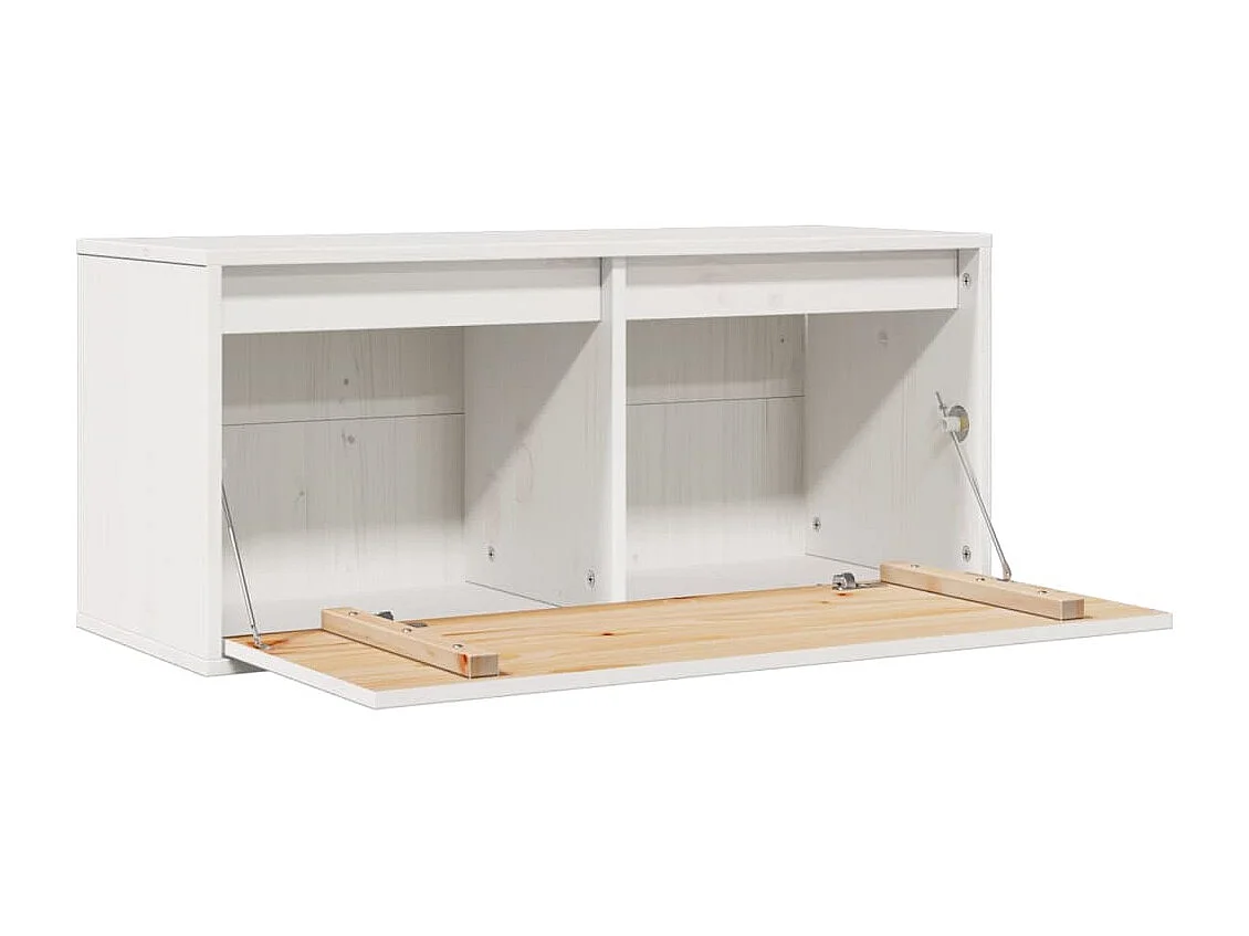 Wandschrank Weiß 80x30x35 cm Massivholz Kiefer