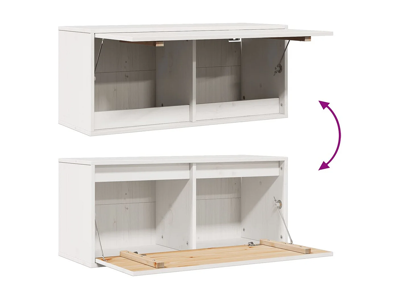 Wandschrank Weiß 80x30x35 cm Massivholz Kiefer