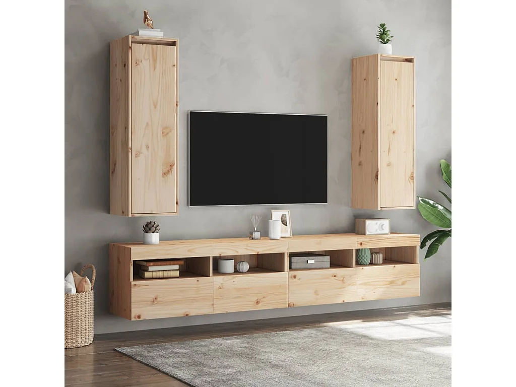 Armoires murales 2 pcs 30x30x100 cm Bois de pin massif