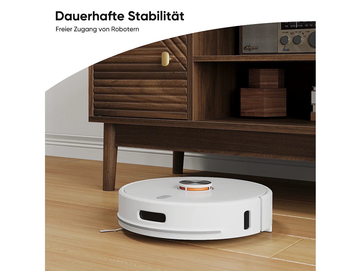 Support TV Mid-Century, 110 cm, MDF, noyer (110x40x48 cm)