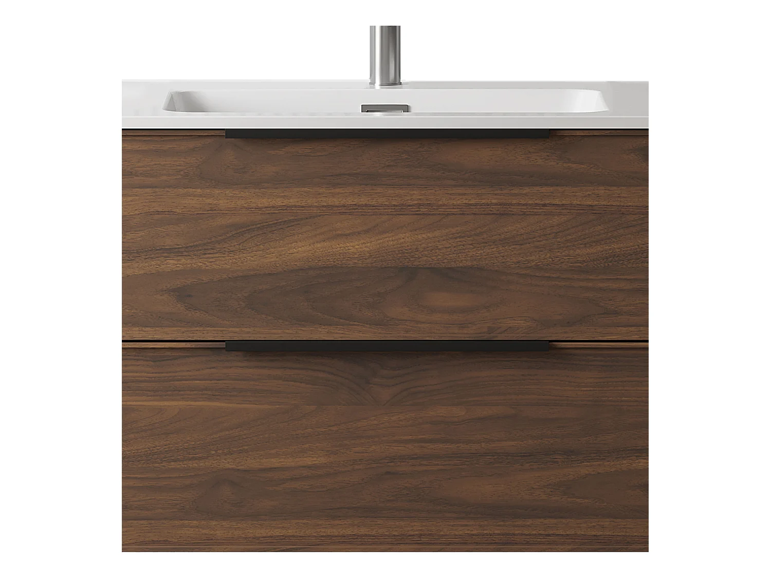 Ensemble de salle de bain 100 cm effet noyer Aquasila