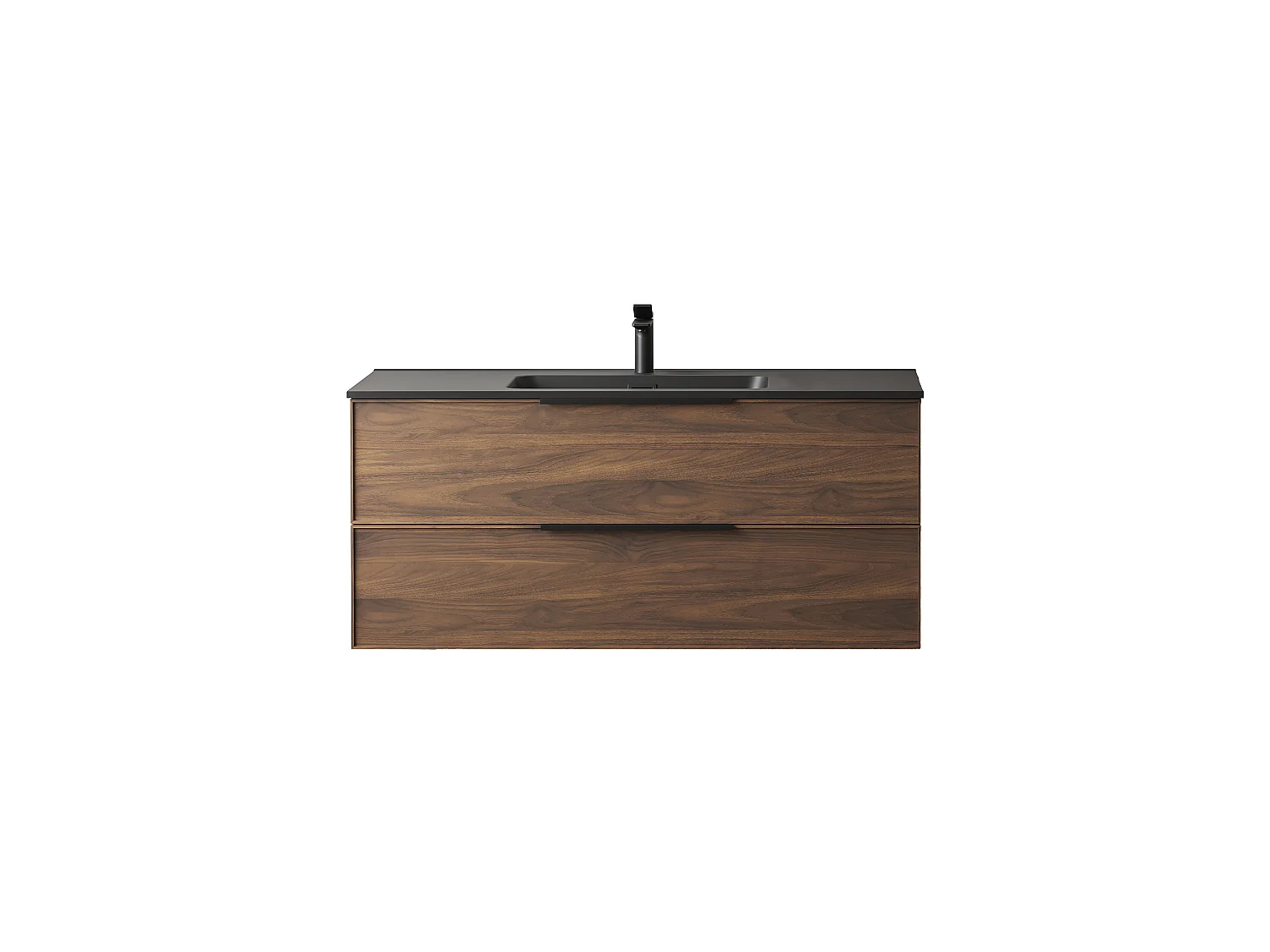 Ensemble de salle de bain 100 cm effet noyer Aquasila