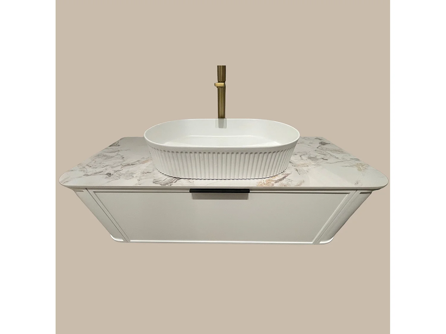 Ensemble salle de bain 120 cm Aquapari meuble vasque et miroir