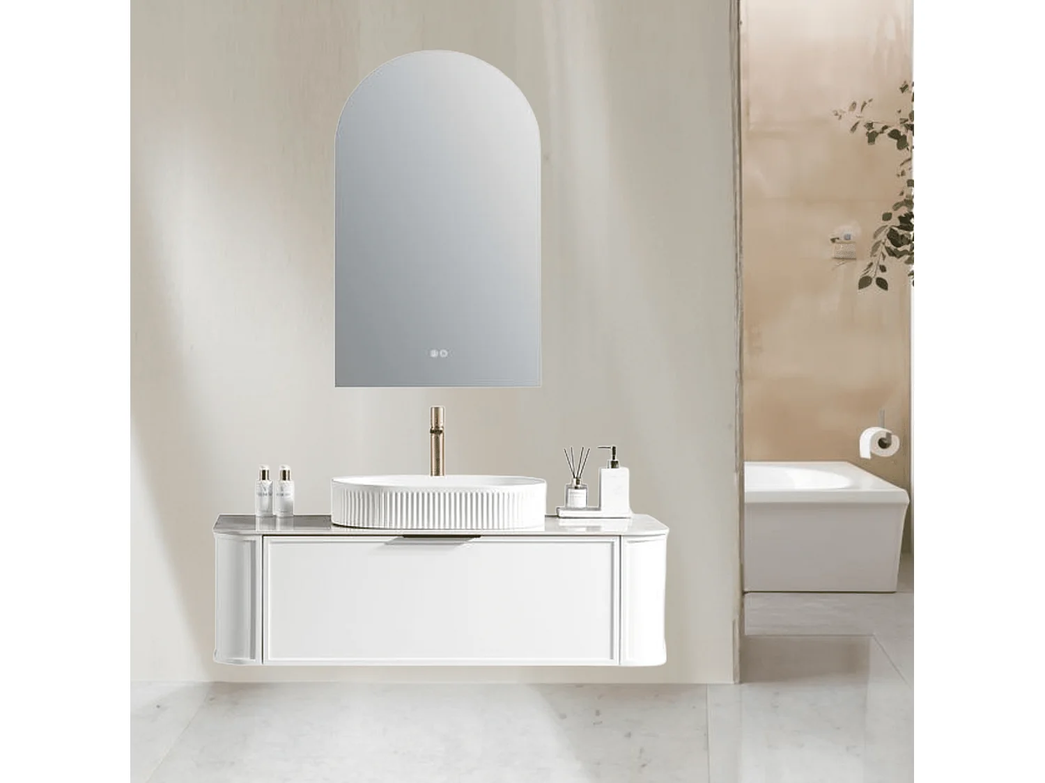 Ensemble salle de bain 120 cm Aquapari meuble vasque et miroir