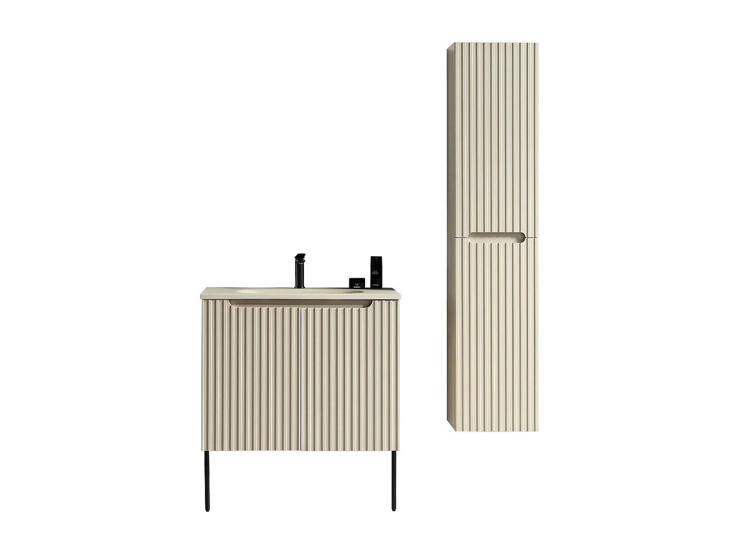 Ensemble de salle de bain 80 cm amande Aquavenus