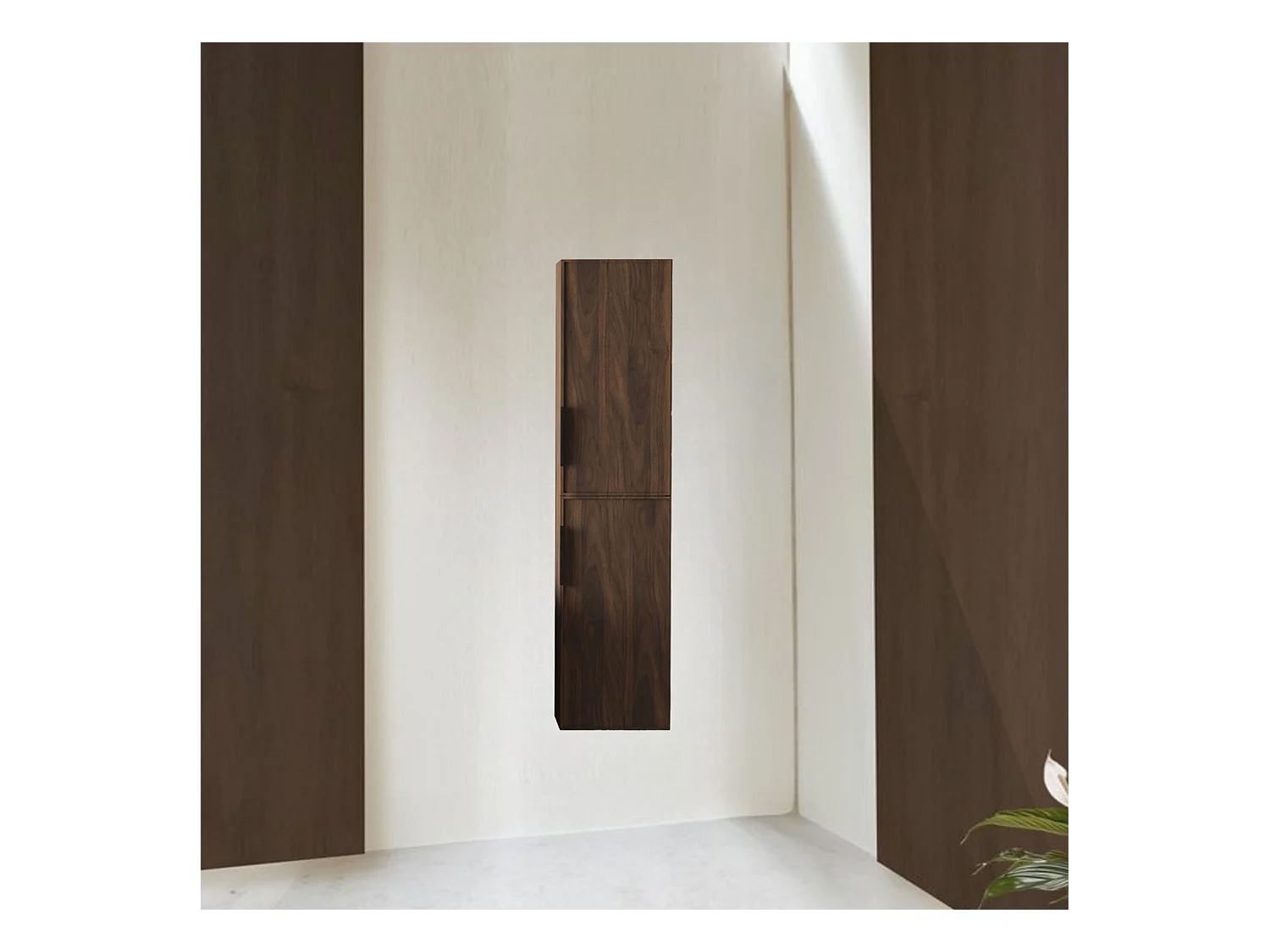 Colonne de salle de bain 160 cm effet noyer Aquasila