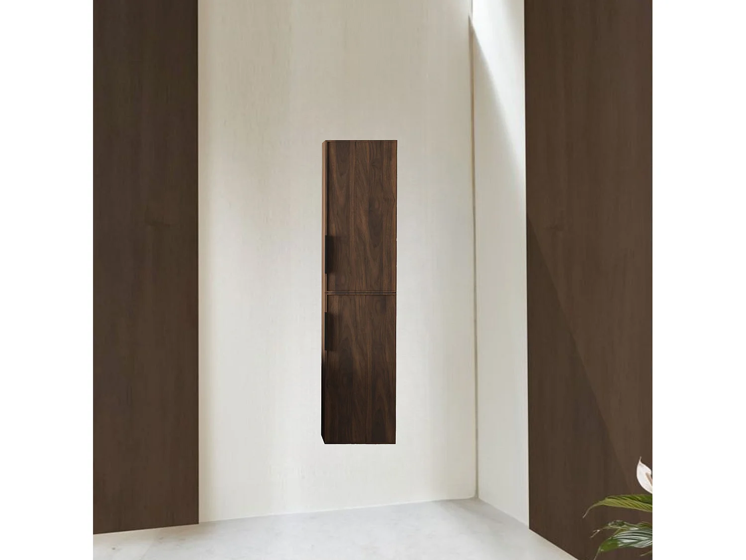 Colonne de salle de bain 160 cm effet noyer Aquasila