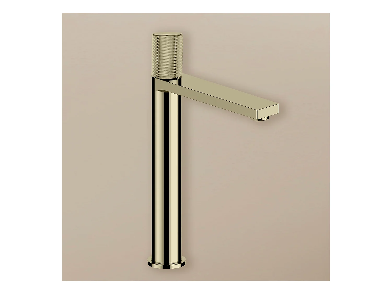 Robinet mitigeur haut strié or brossé