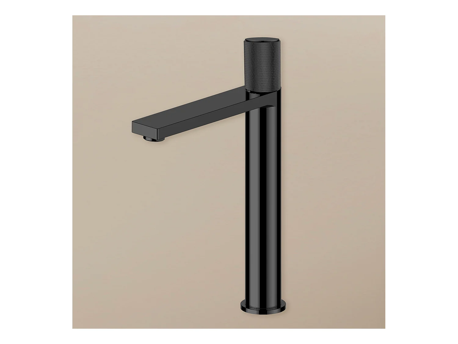 Robinet mitigeur haut strié noir mat