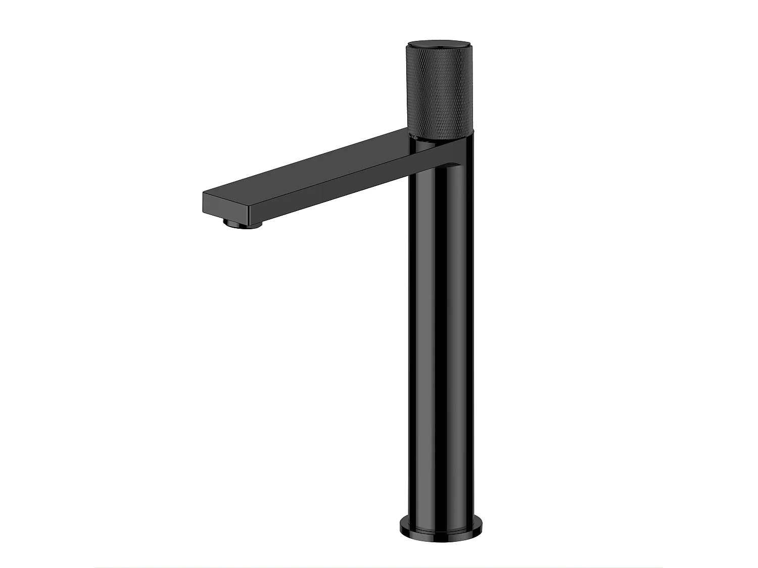 Robinet mitigeur haut strié noir mat