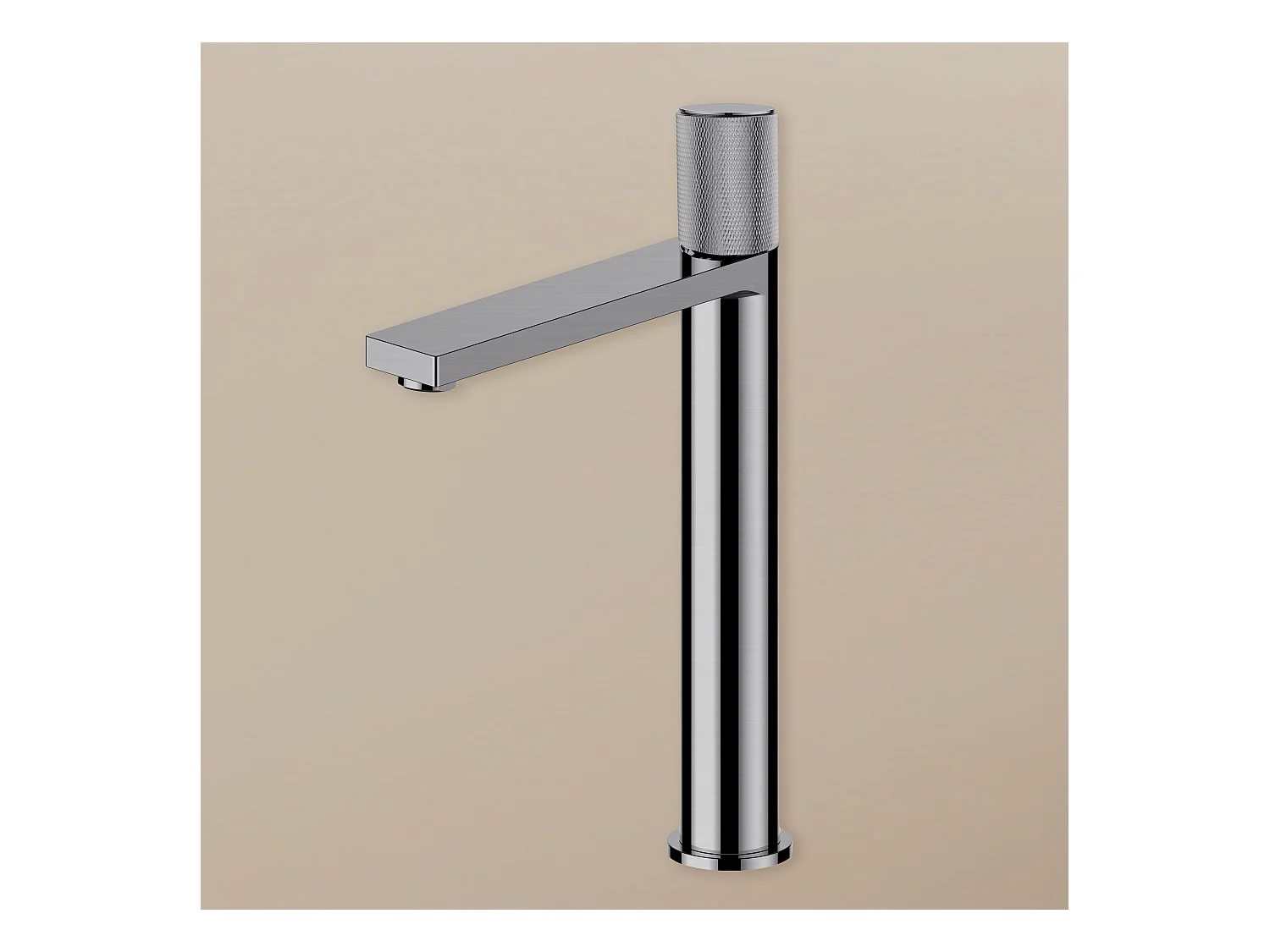 Robinet mitigeur haut strié métal