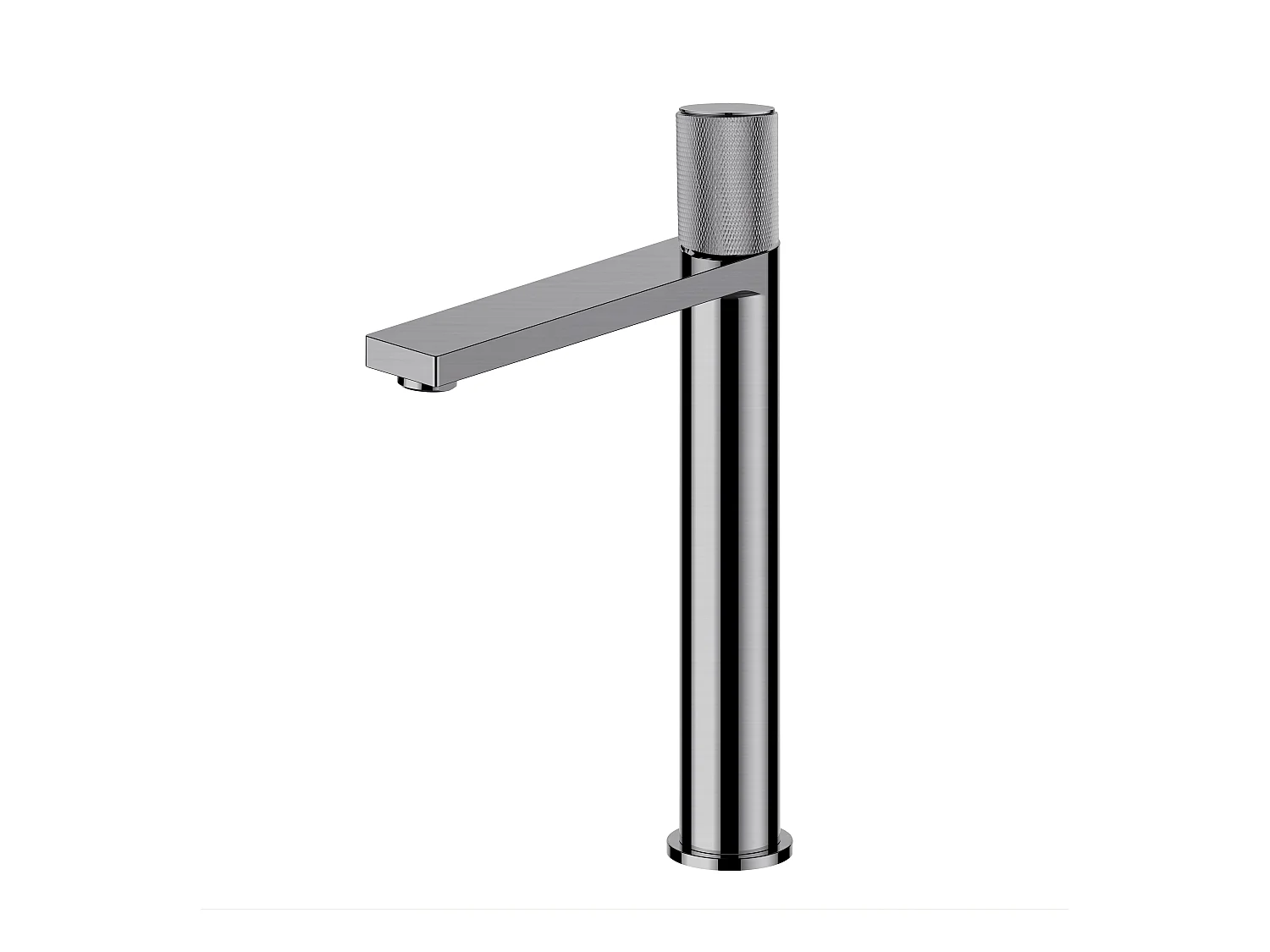 Robinet mitigeur haut strié métal