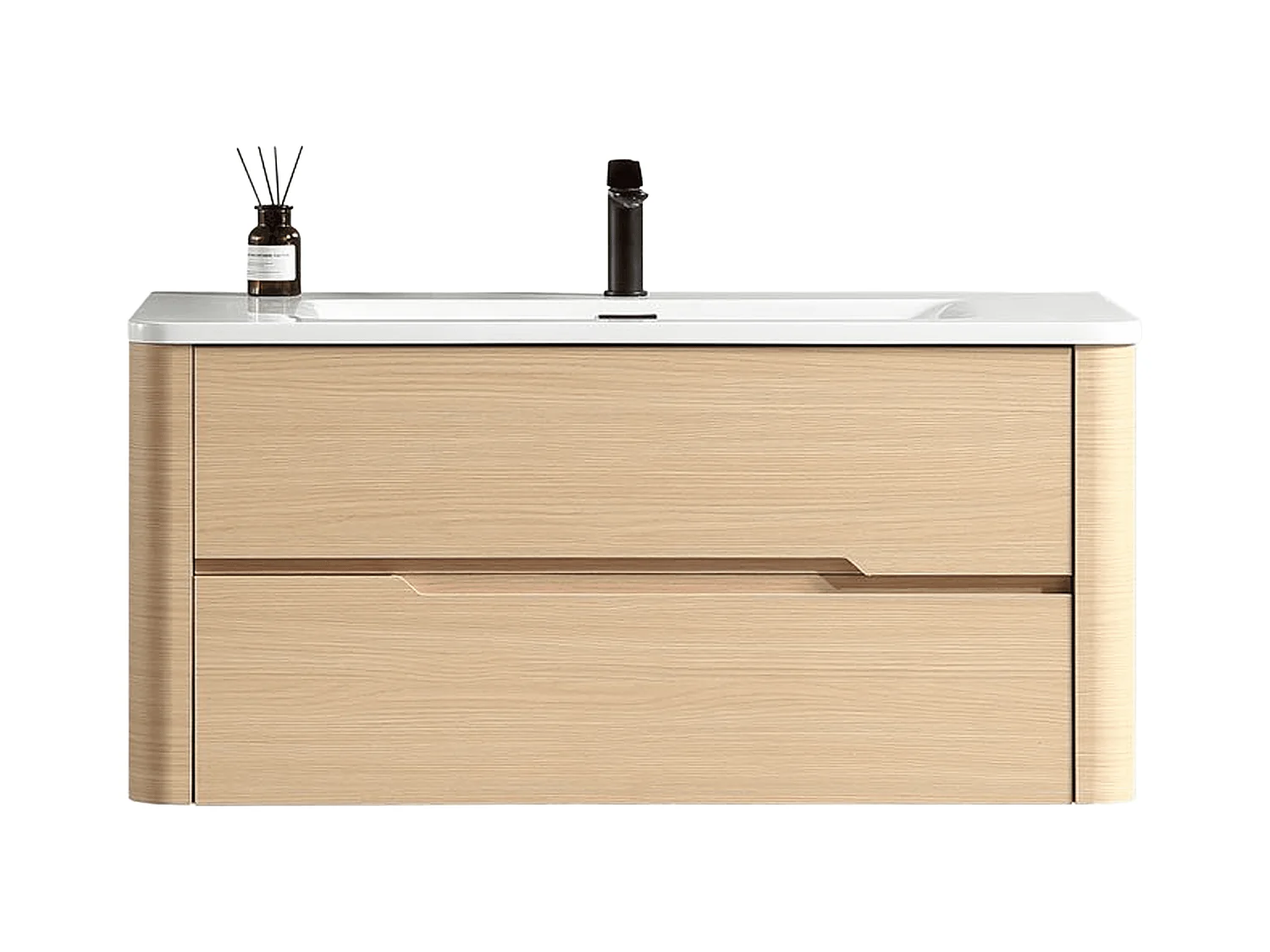 Meuble de salle de bain avec vasque 100 cm effet chêne naturel Aquabale