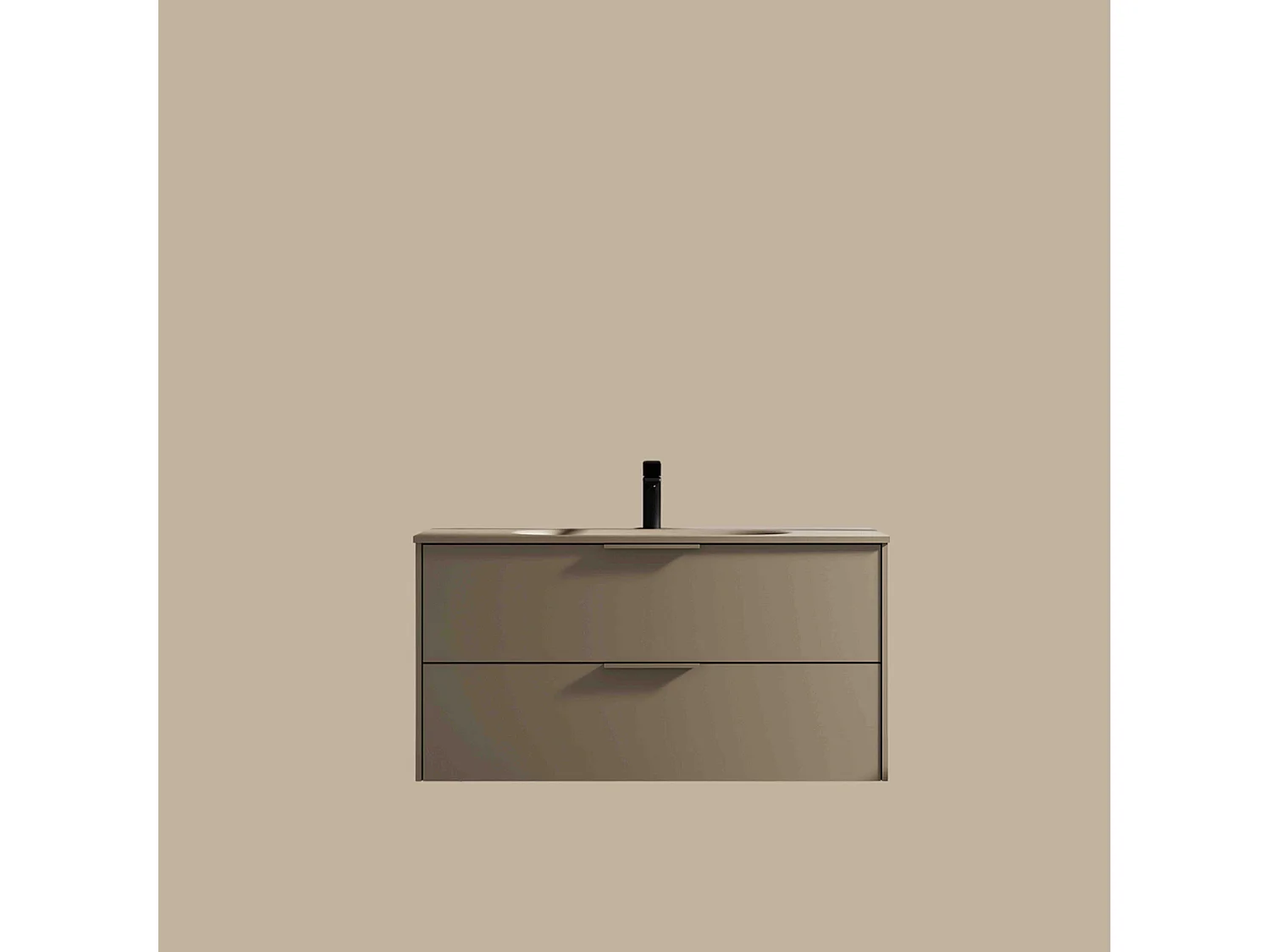 Meuble de salle bain avec vasque aspect lichen 120 cm Aquamila