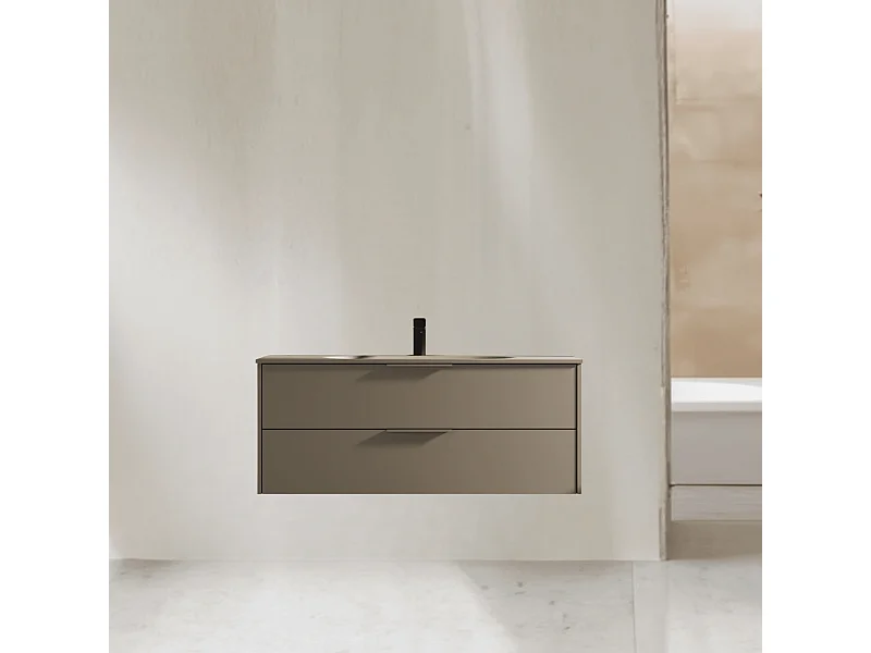 Meuble de salle bain avec vasque aspect lichen 120 cm Aquamila