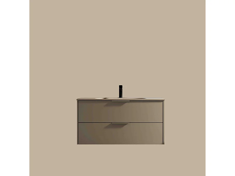 Meuble de salle bain avec vasque aspect lichen 120 cm Aquamila