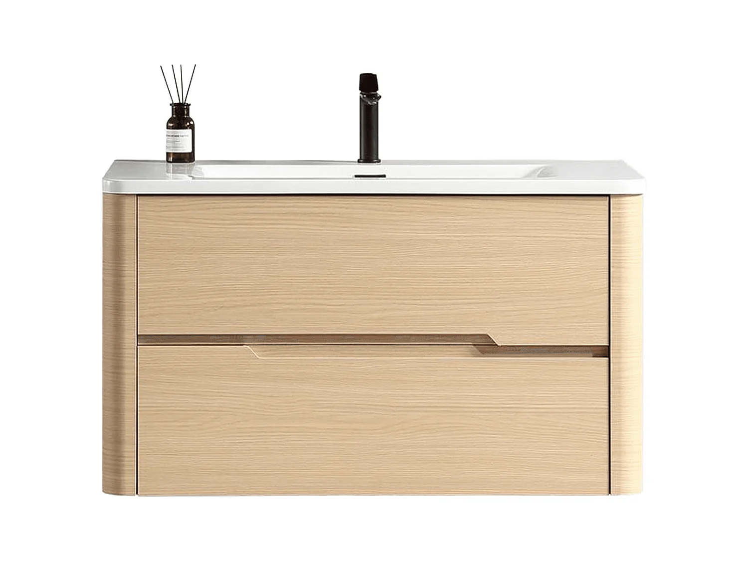 Meuble de salle de bain avec vasque 80 cm effet chêne naturel Aquabale