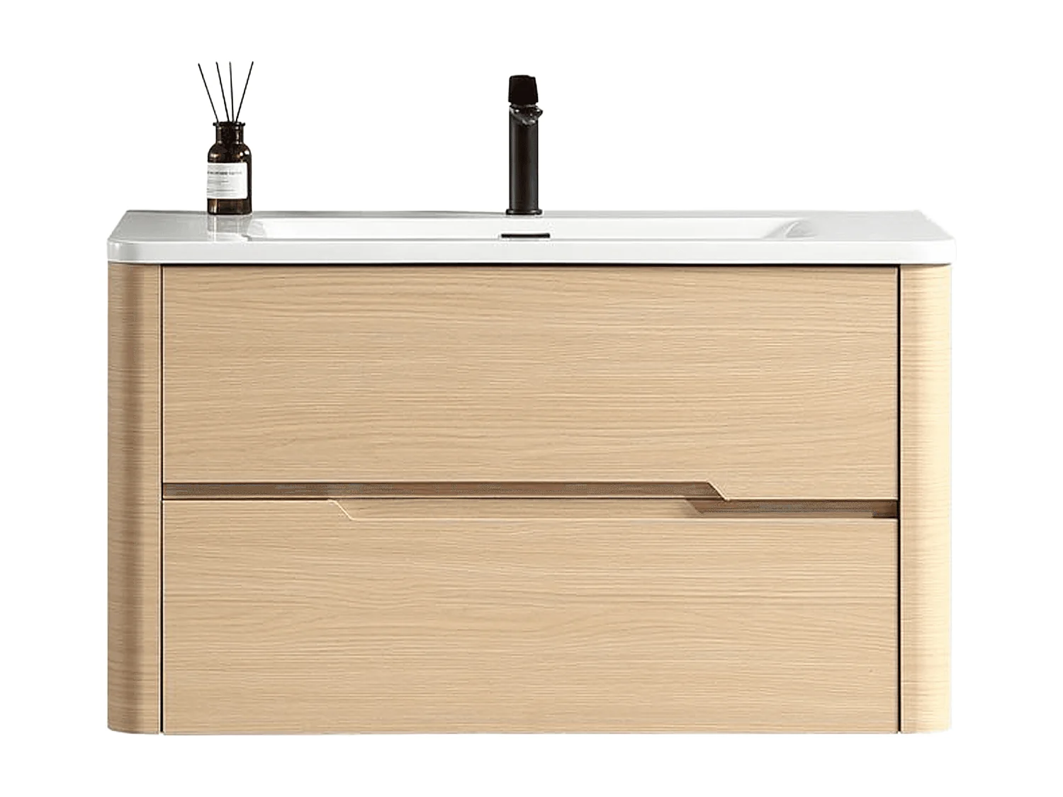 Meuble de salle de bain avec vasque 80 cm effet chêne naturel Aquabale