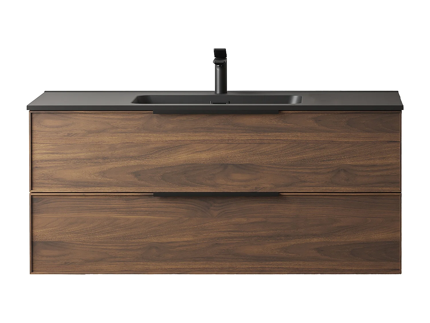 Meuble de salle de bain avec vasque effet noyer 100 cm Aquasila