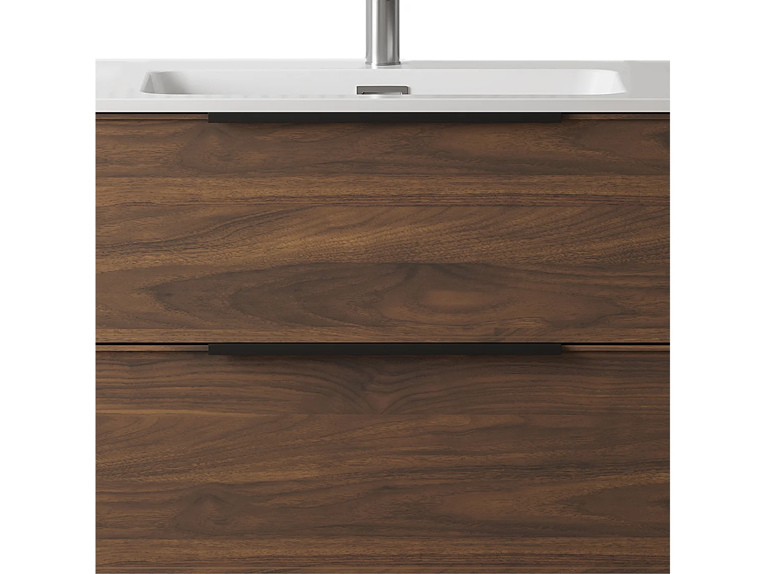 Meuble de salle de bain avec vasque effet noyer 100 cm Aquasila