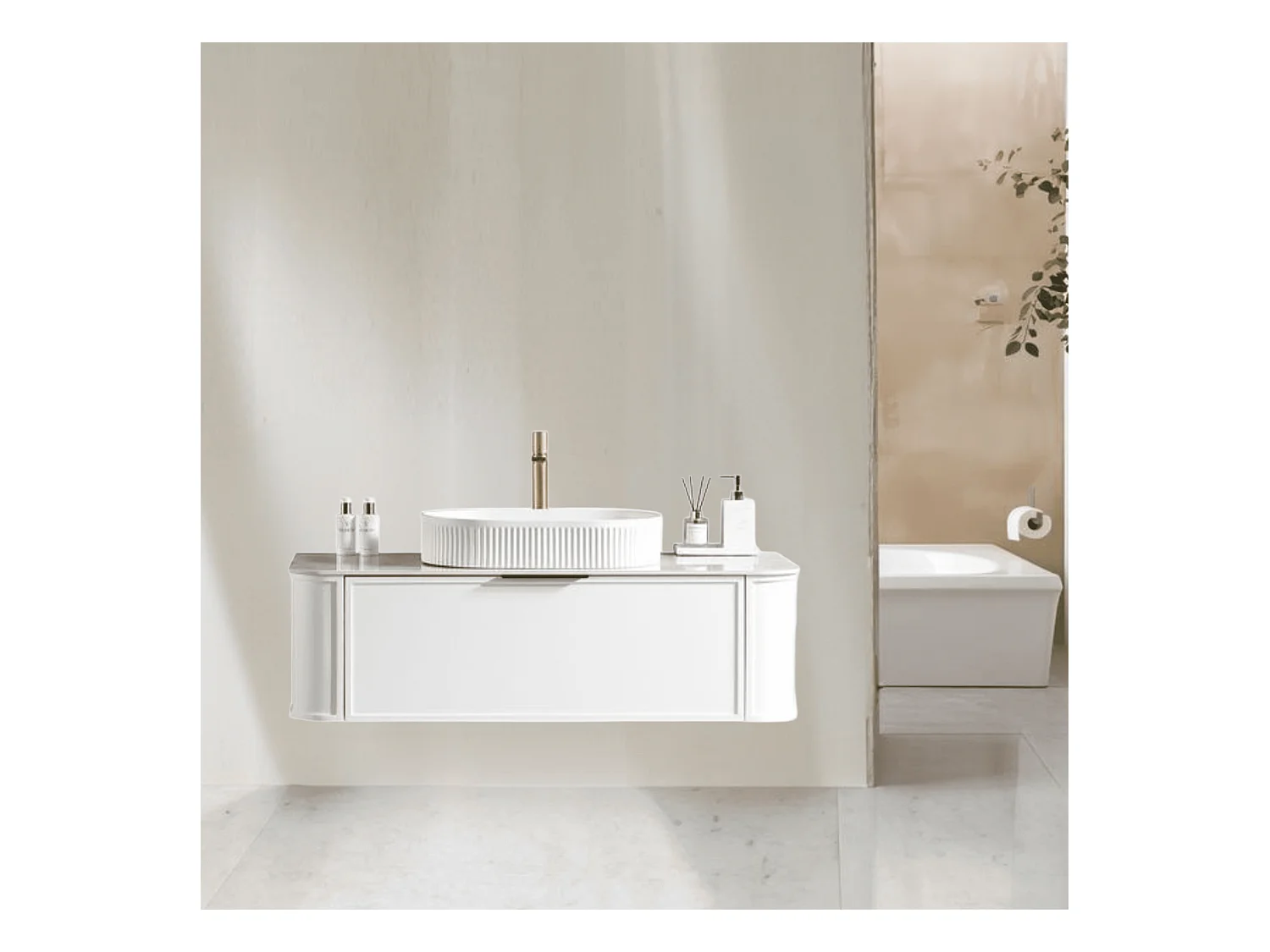 Meuble de salle de bain avec vasque à poser 120 cm Aquapari