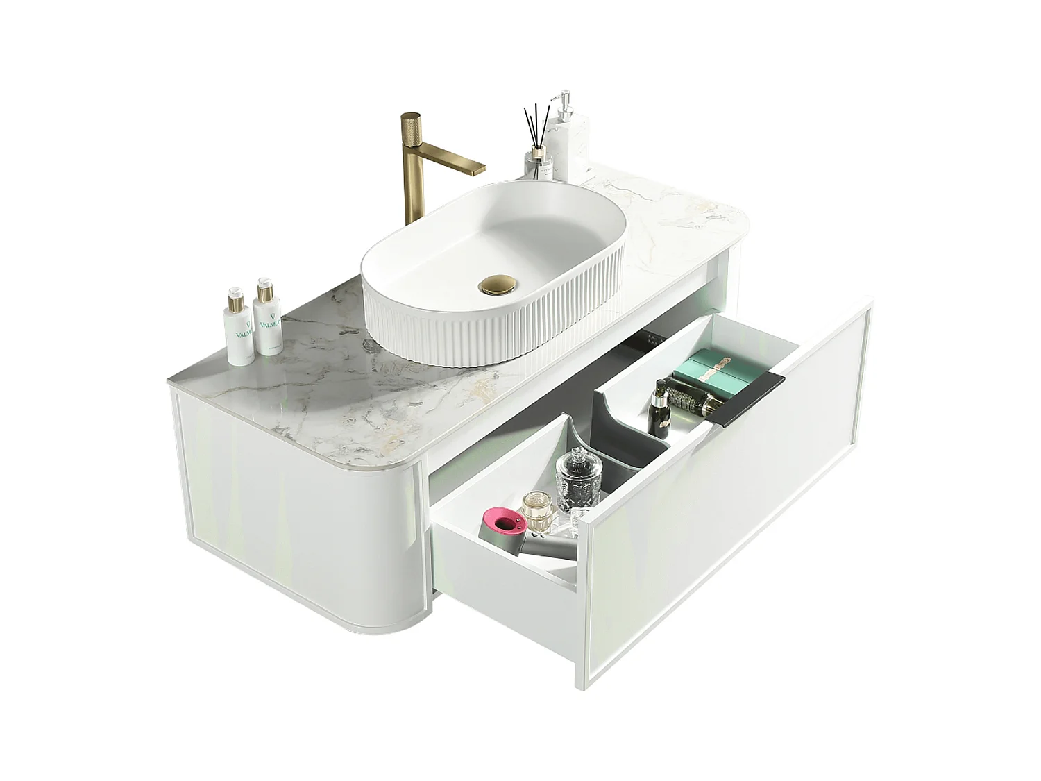 Meuble de salle de bain avec vasque à poser 120 cm Aquapari