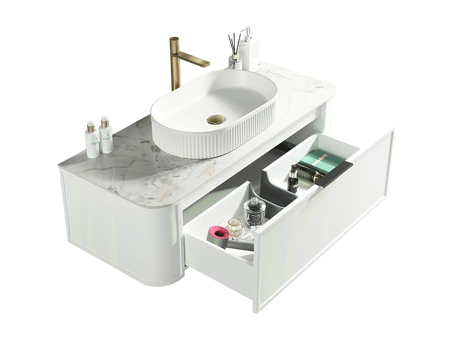 Meuble de salle de bain avec vasque à poser 120 cm Aquapari