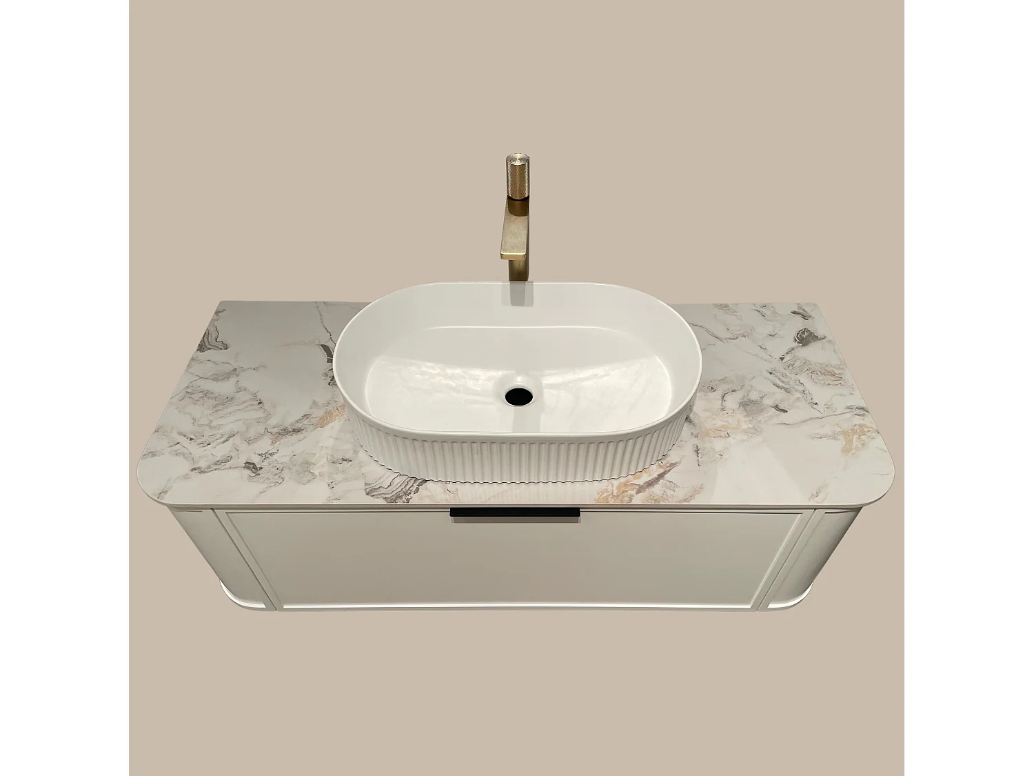 Meuble de salle de bain avec vasque à poser 120 cm Aquapari