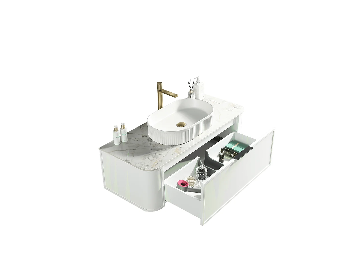 Meuble de salle de bain avec vasque à poser 120 cm Aquapari