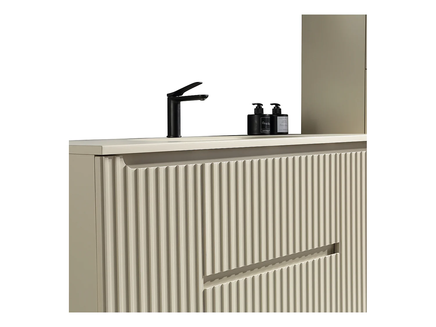 Meuble de salle de bain avec vasque 120 cm amande Aquavenus