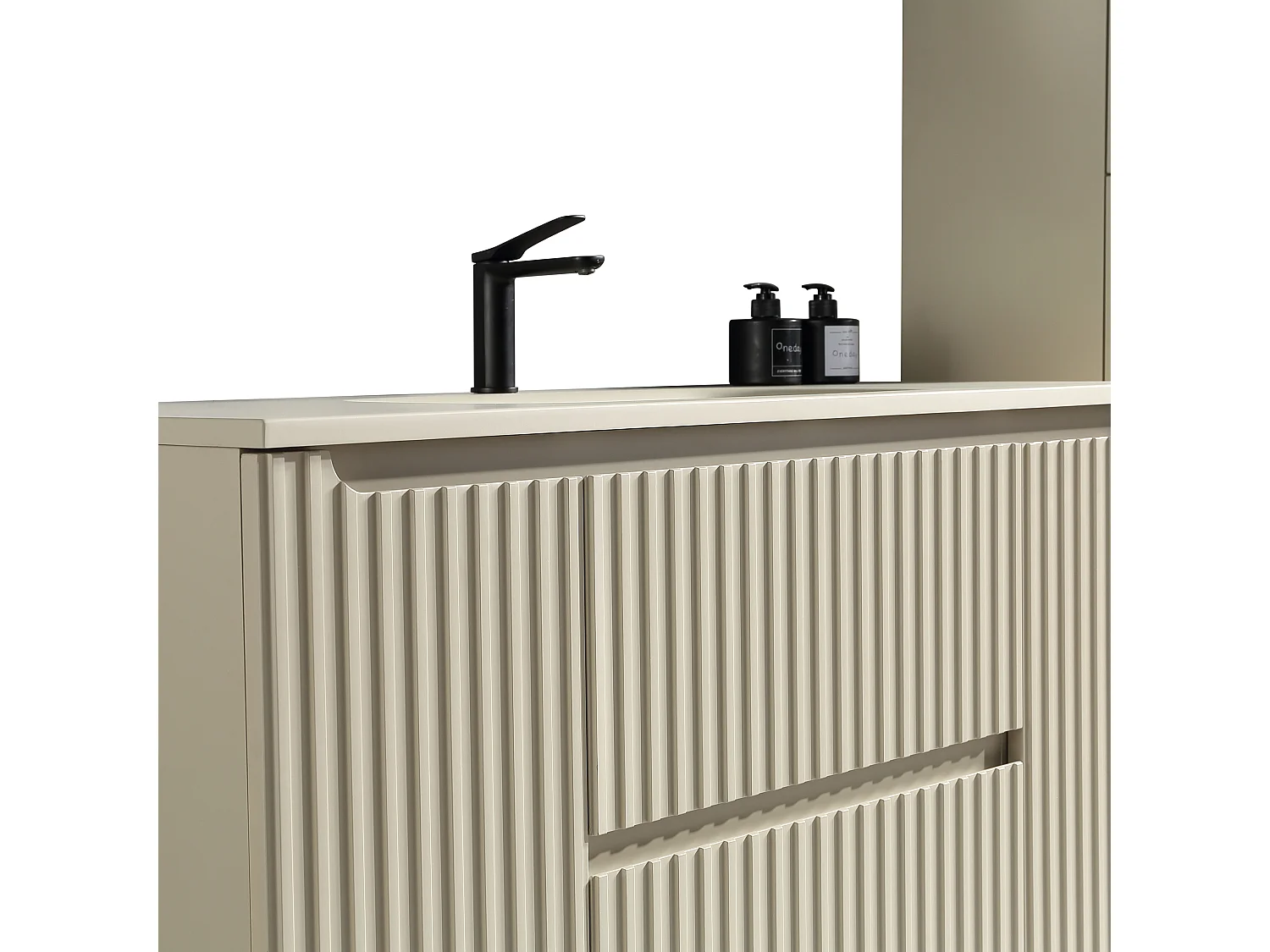 Meuble de salle de bain avec vasque 120 cm amande Aquavenus