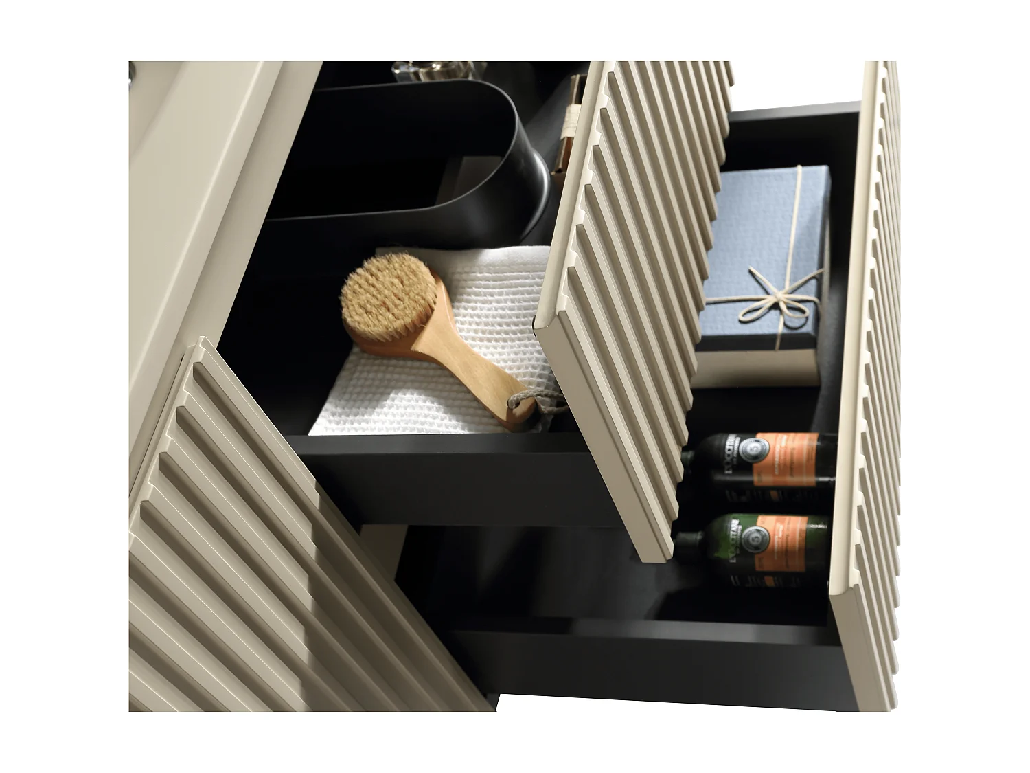 Meuble de salle de bain avec vasque 120 cm amande Aquavenus