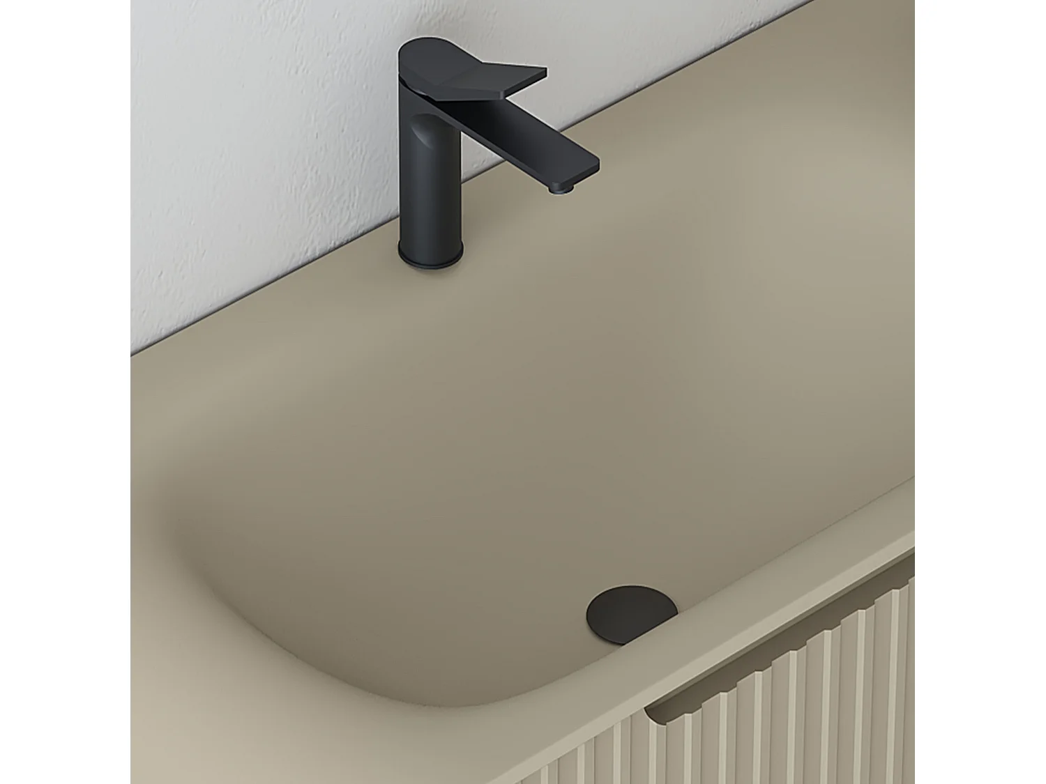 Meuble de salle de bain avec vasque 80 cm amande Aquavenus