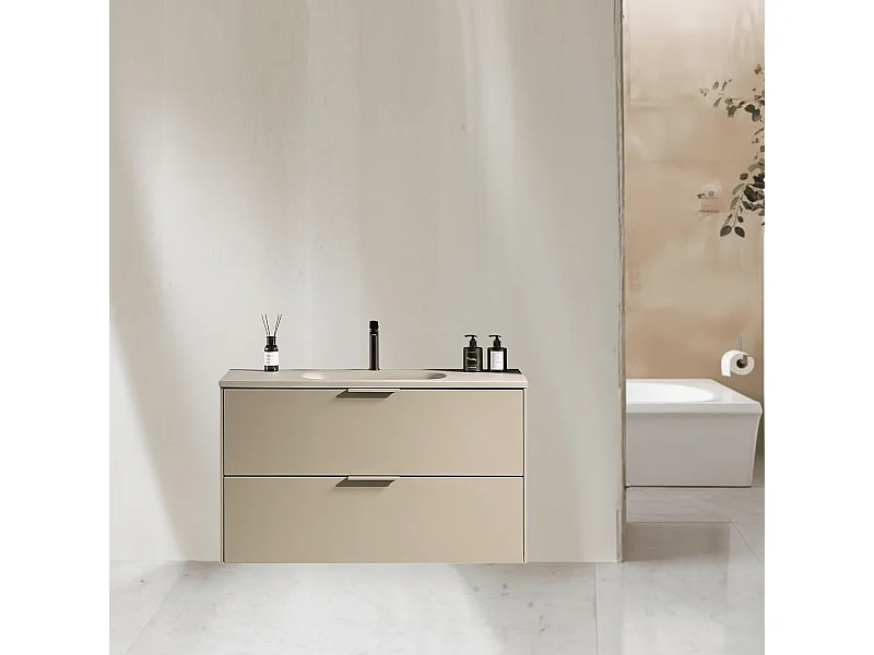 Meuble de salle de bain avec vasque aspect lichen 80 cm Aquamila