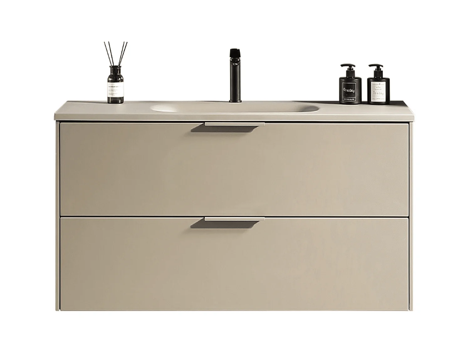 Meuble de salle de bain avec vasque aspect lichen 80 cm Aquamila