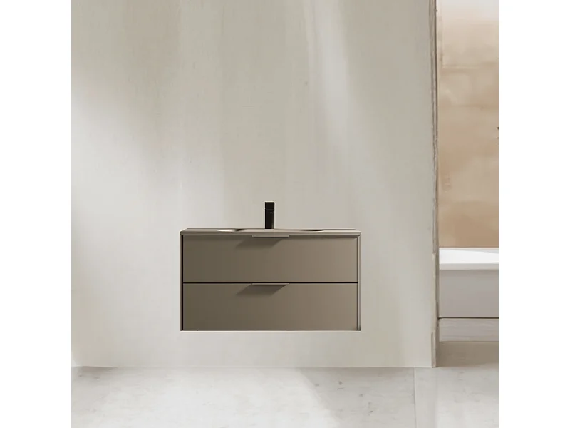 Meuble de salle de bain avec vasque aspect lichen 80 cm Aquamila