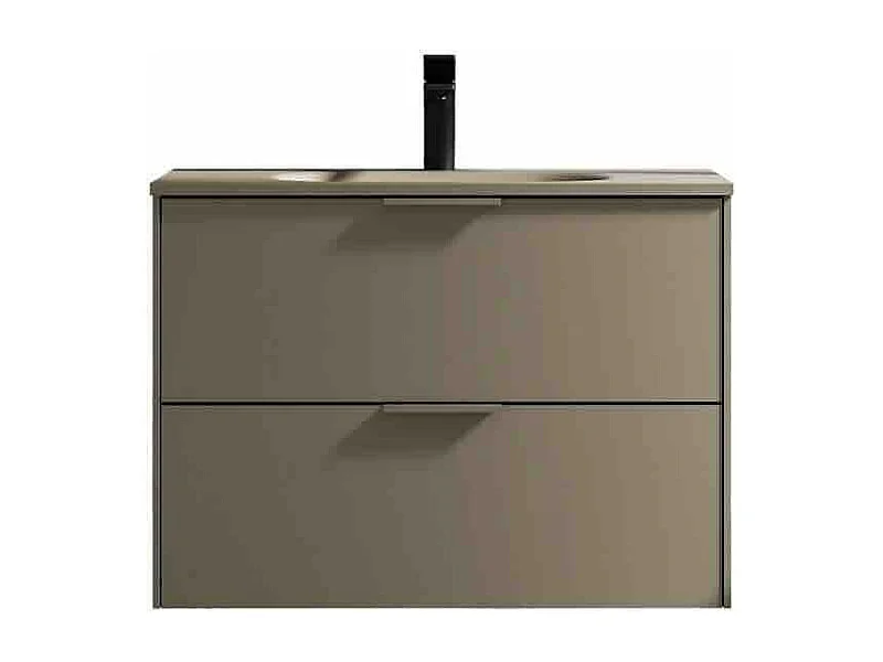 Meuble de salle de bain avec vasque aspect lichen 80 cm Aquamila