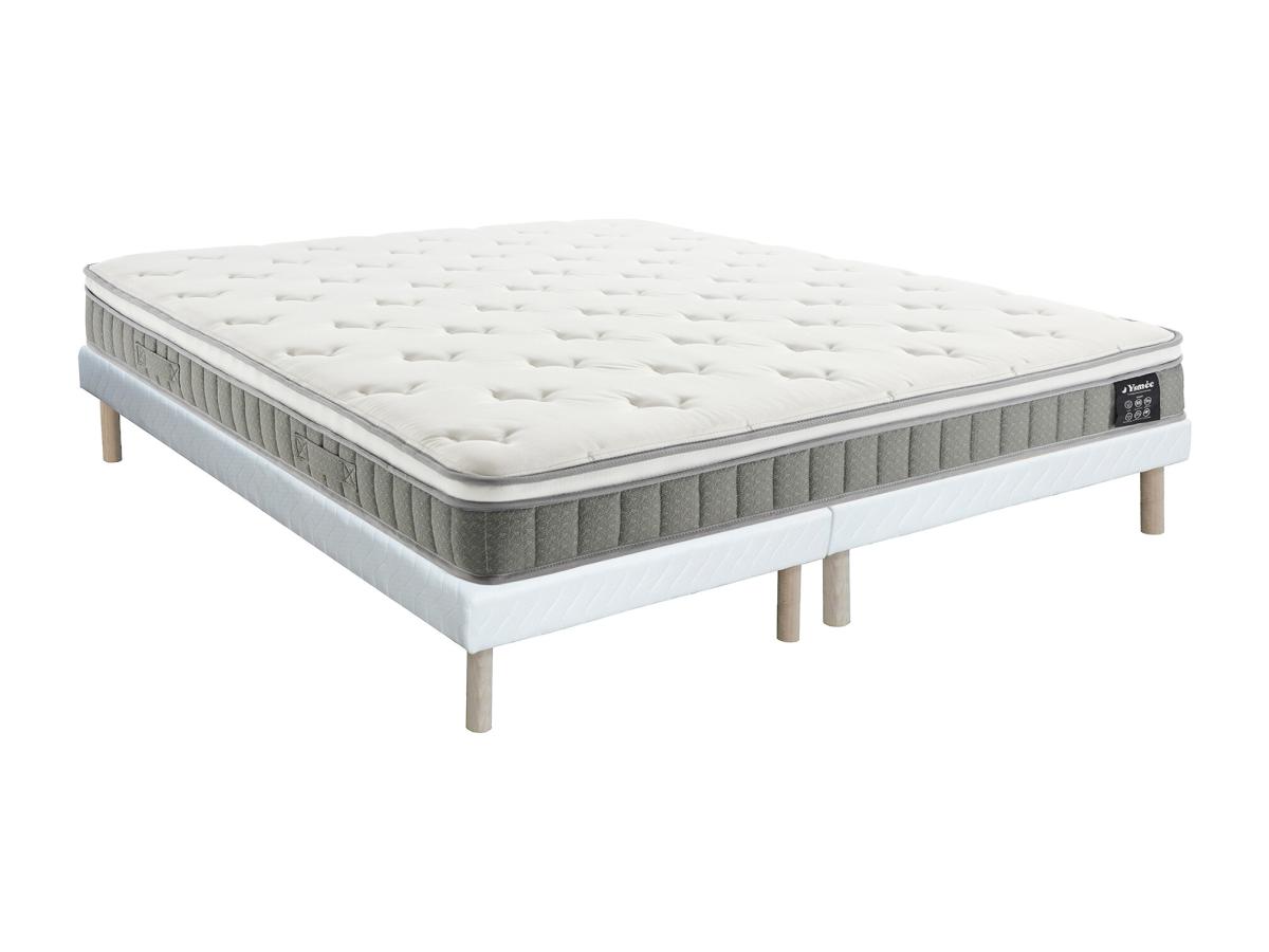 Bett - 180 x 200 cm - Polsterbettgestell - Taschenfederkernmatratze mit Mem günstig online kaufen