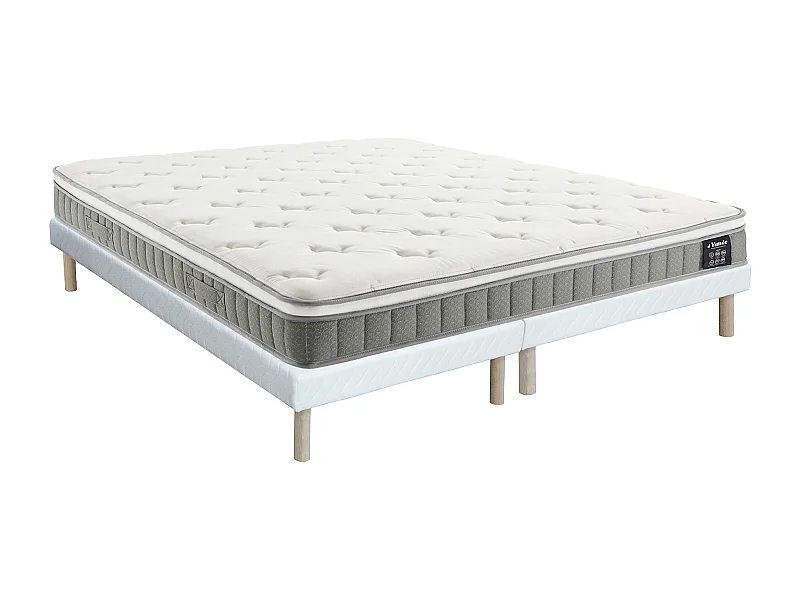 Ensemble 180 x 200 cm sommier tapissier + matelas ressorts ensachés et accueil mémoire de forme ép.21cm - VITOGO de YSMÉE
