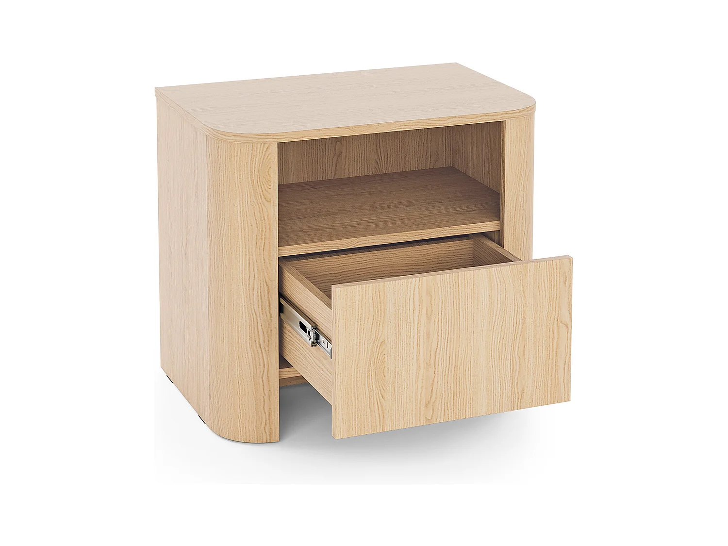 Mesa de cabeceira, carvalho Vicenza, 58 x 39 x 52 cm | Móvel moderno com cantos arredondados