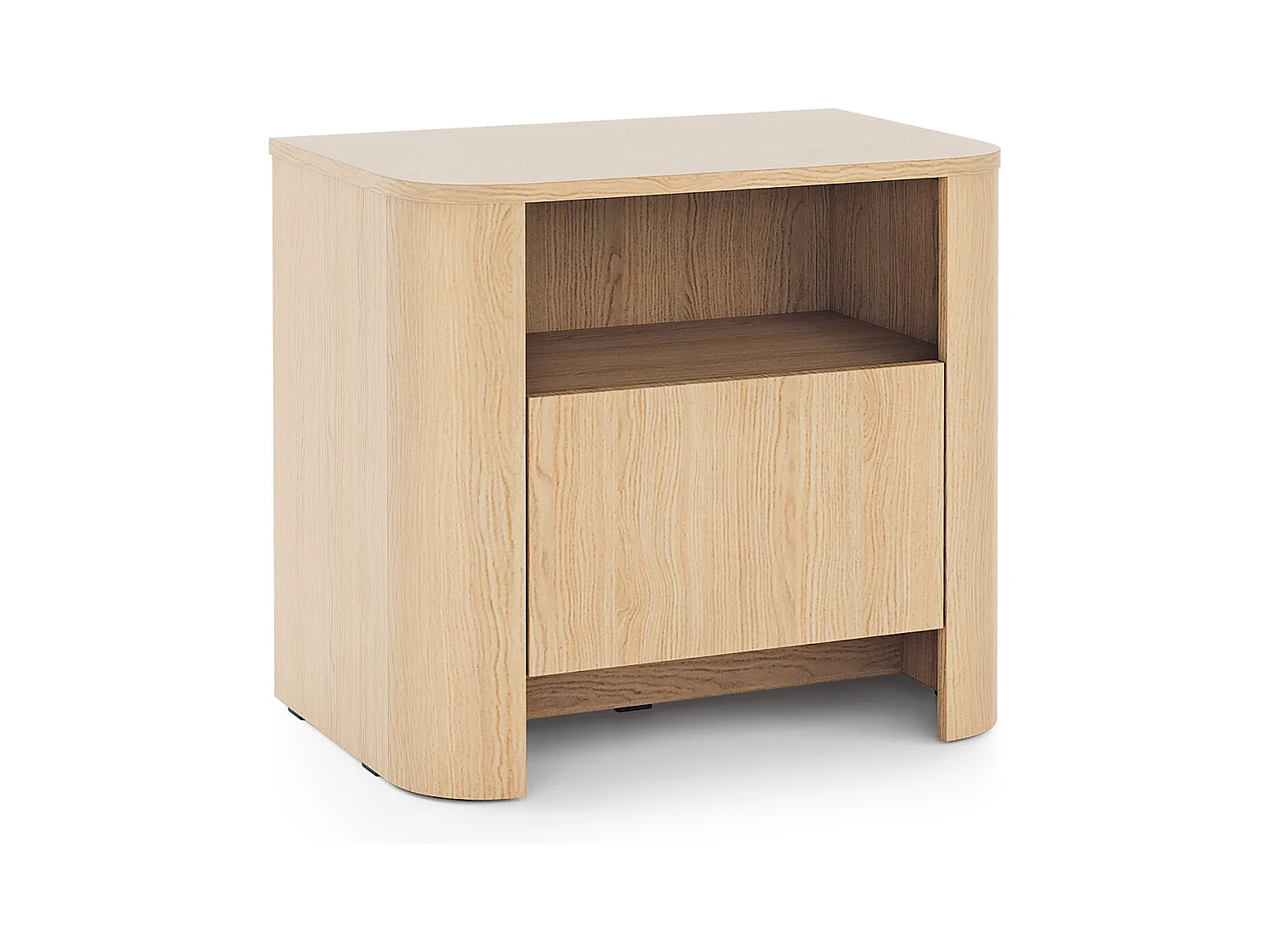 Nachtkastje, Vicenza Eiken, 58 x 39 x 52 cm | Modern meubelstuk met afgeronde hoeken