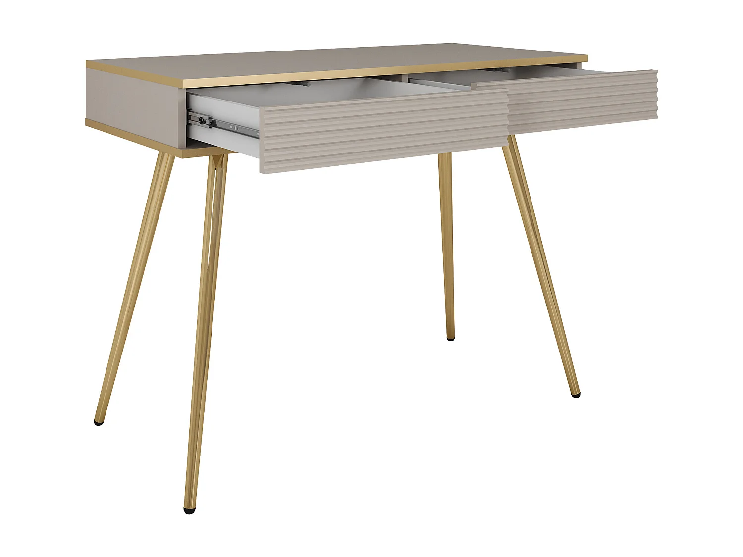 Coiffeuse noire glamour avec pieds dorés, 102 x 80 x 50