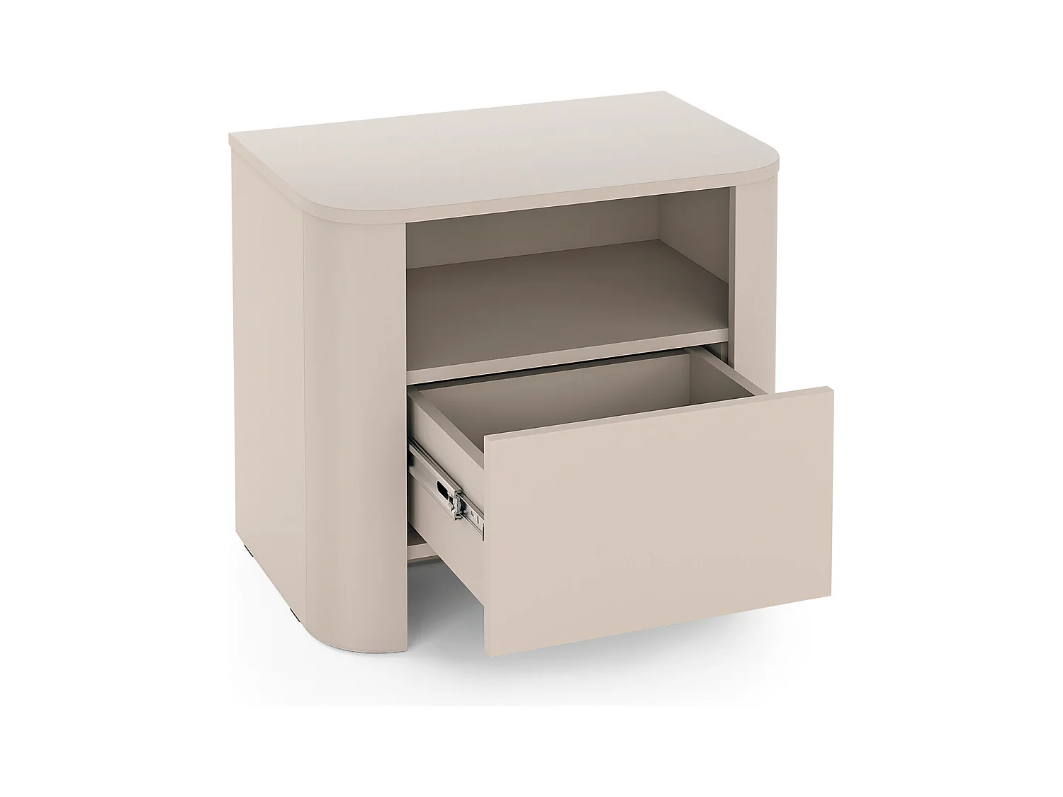 Mesa de cabeceira, Caxemira, 58 x 39 x 52 cm | Móvel moderno com cantos arredondados