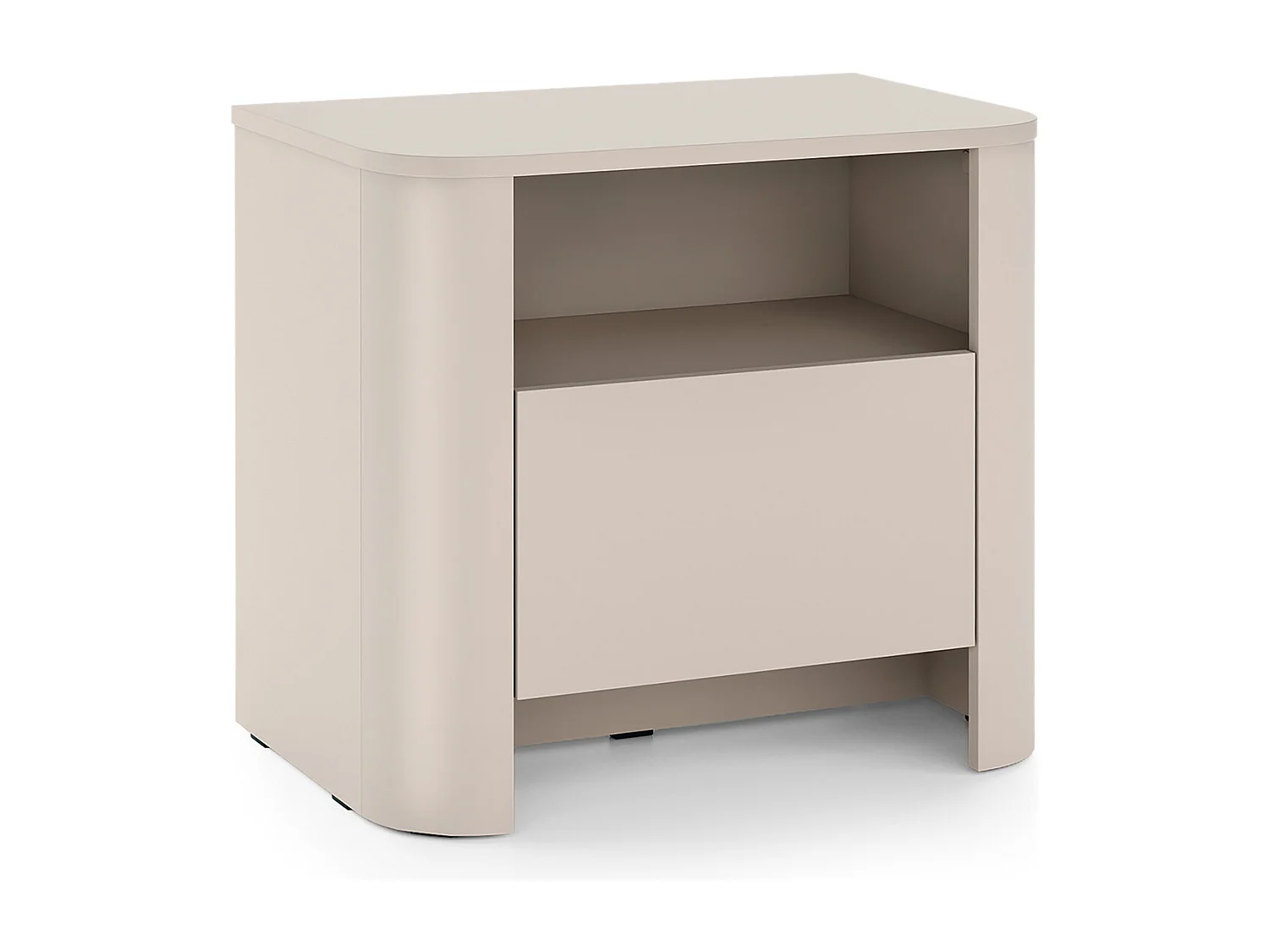 Table de chevet, Cachemire, 58 x 39 x 52 cm, Meuble moderne aux bords arrondis