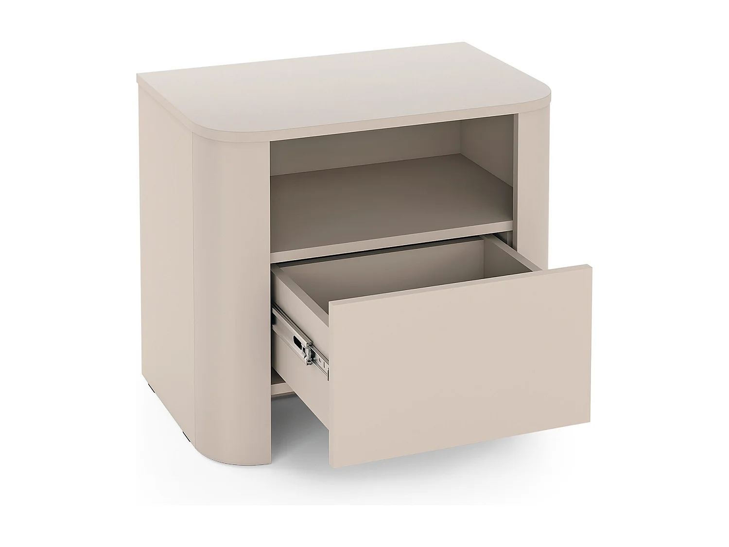 Table de chevet, Cachemire, 58 x 39 x 52 cm, Meuble moderne aux bords arrondis